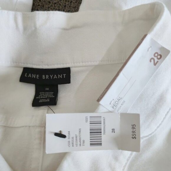 NWT Lane Bryant sz 28 white pedal pusher high rise capri pant - Picture 3 of 3